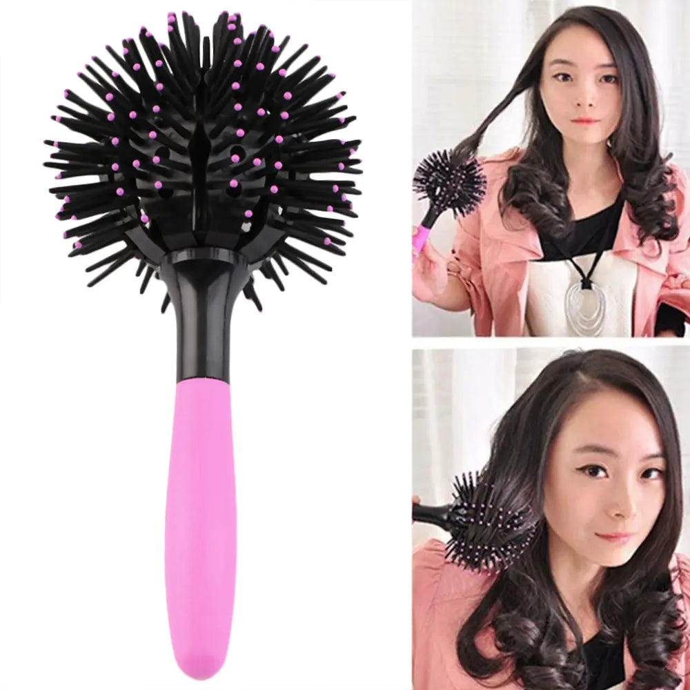 3D Spherical Curling Hair Comb with Massage Claws